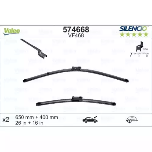 VALEO Silecek Süpürgesi Seti Vm468 Sılencıo Xtrm 65-40 574668