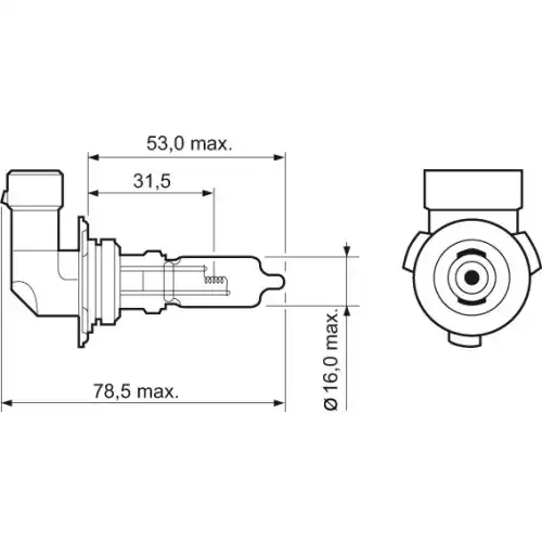 VALEO Ampül Hb3 9005 12 V 60W Mavı Etkı Far Ampülu 032527