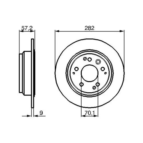 BOSCH Arka Fren Diski Düz 0986479017