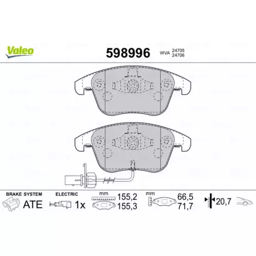 VALEO Ön Fren Balatası Tk 598996