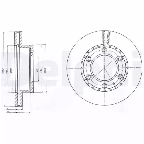 DELPHI Ön Fren Diski Havalı 289 6Mm Takım BG4297