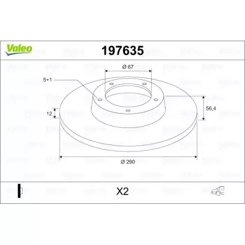 VALEO Arka Fren Diski Takım 197635