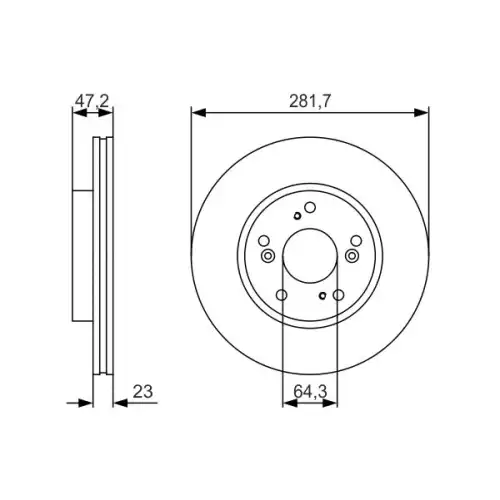 BOSCH Ön Fren Diski Havalı (2825) 0986479S47