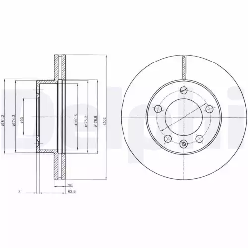 DELPHI Ön Fren Diski Havalı BG4328