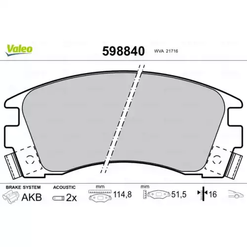 VALEO Ön Fren Balatası Tk 598840