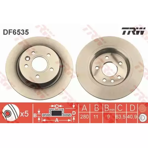 TRW Arka Fren Diski Takım 16 DF6535