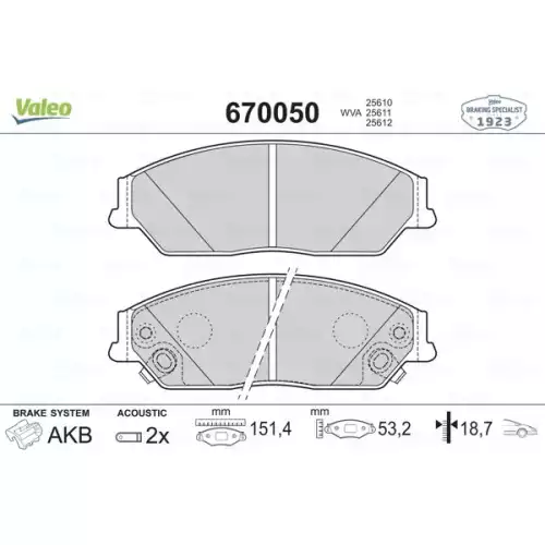 VALEO Ön Fren Balatası Tk 670050