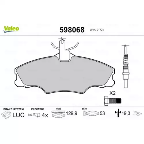 VALEO Ön Fren Balatası Tk Fişli 598068