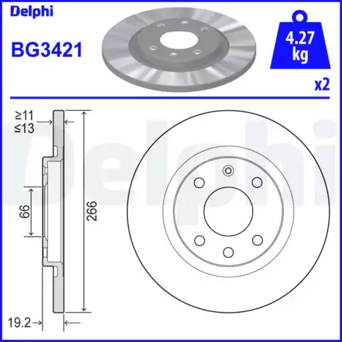 DELPHI Ön Fren Diski BG3421