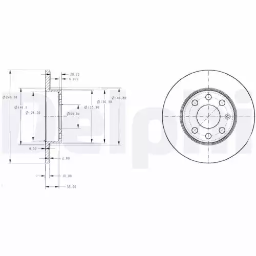 DELPHI Ön Fren Diski BG3567