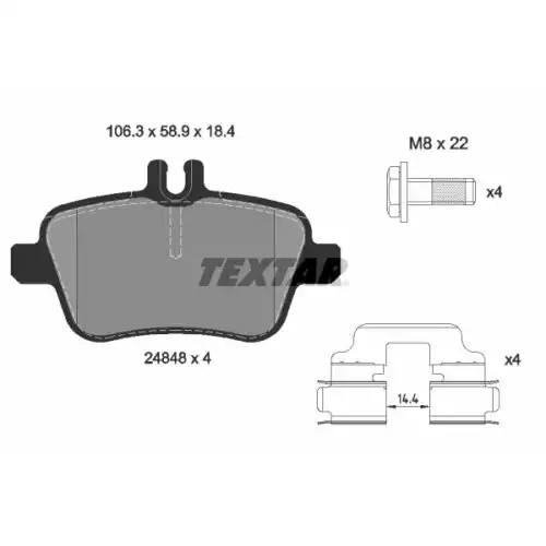 TEXTAR Arka Fren Balatası Tk 2484801