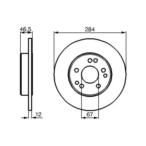 BOSCH Ön Fren Diski Düz 284 MM 0986478187