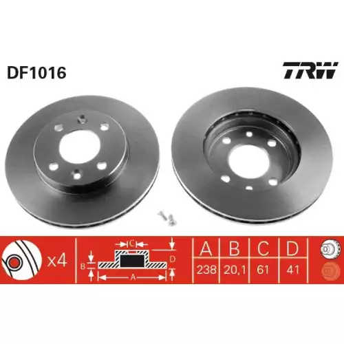 TRW Ön Fren Diski DF1016