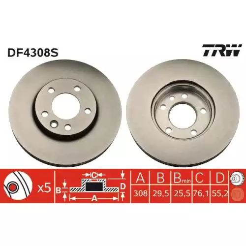 TRW Ön Fren Diski Takım DF4308S