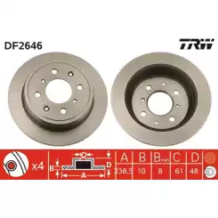 TRW Arka Fren Diski Düz DF2646