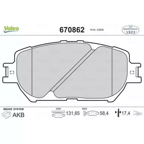 VALEO Ön Fren Balatası Tk 670862