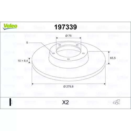 VALEO Arka Fren Diski Takım 197339