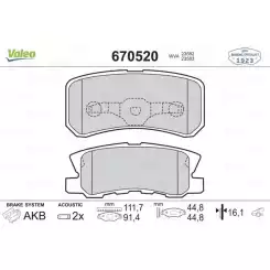 VALEO Arka Fren Balatası Tk 670520