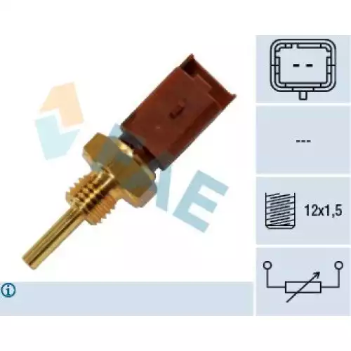 FAE Su Sıcaklık Hararet Müşürü 2 Fişli Kahverengi FAE 33704