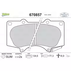 VALEO Ön Fren Balatası Tk 670857