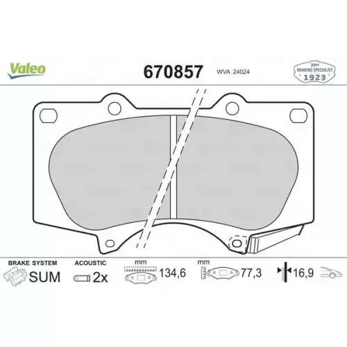 VALEO Ön Fren Balatası Tk 670857