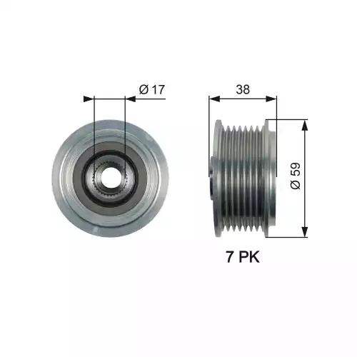 GATES Alternatör Kasnağı OAP7169