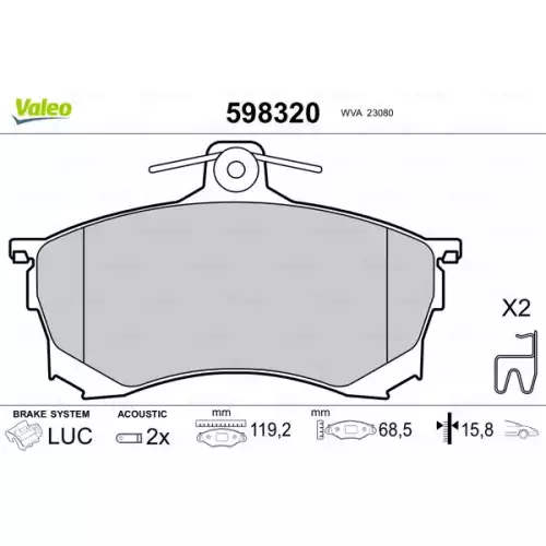 VALEO Ön Fren Balatası Tk 598320