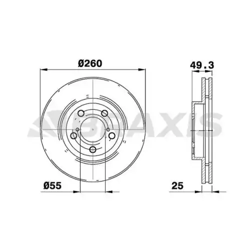 BRAXIS Ön Fren Diski 260Mm AE0331