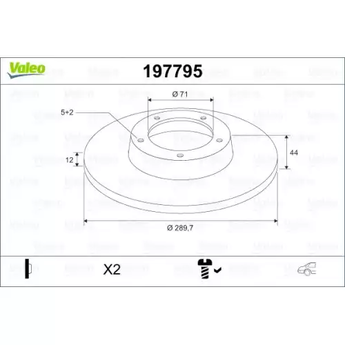 VALEO Fren Diski Arka Adet 197795