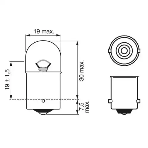 BOSCH Ampül 12V R10W Ba15S Pure Light 1987302203