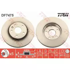 TRW Ön Fren Diski Havalı 276.5mm DF7475