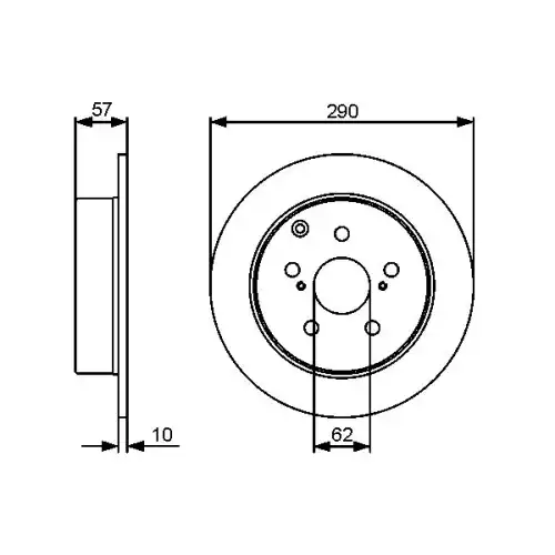 BOSCH Arka Fren Diski 290 5Mm 0986479448