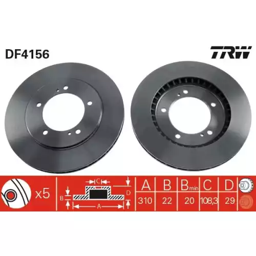 TRW Ön Fren Diski Havalı 310.5.mm DF4156