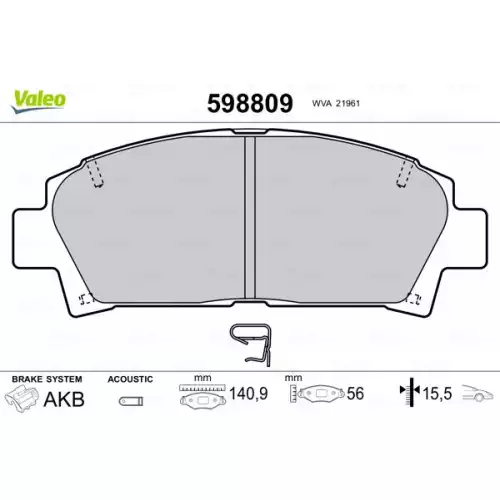 VALEO Ön Fren Balatası Tk 598809