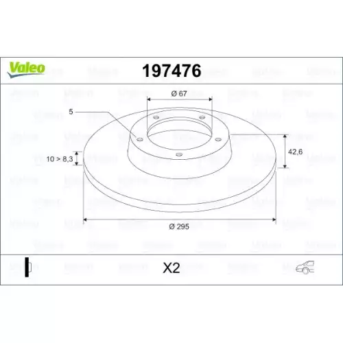 VALEO Arka Fren Diski Takım 197476