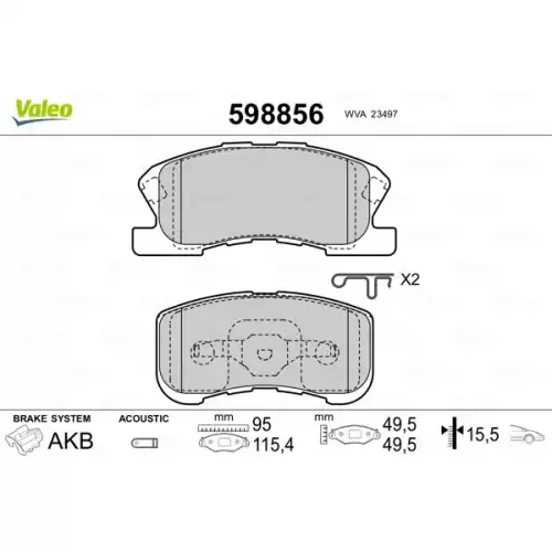 VALEO Ön Fren Balatası 598856