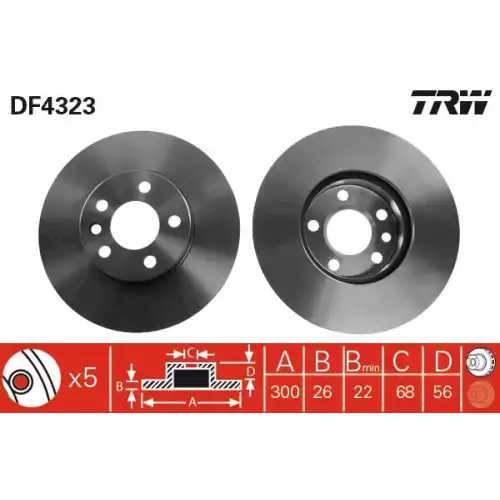 TRW Ön Fren Diski Havalı 300.5.mm DF4323