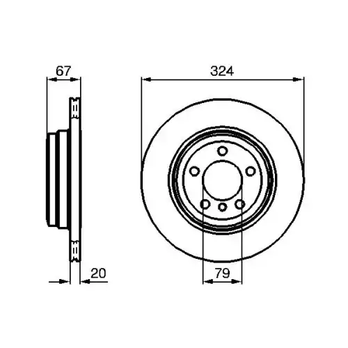 BOSCH Arka Fren Diski Havalı 324MM 0986479004