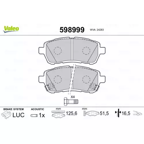 VALEO Ön Fren Balatası Tk 598999