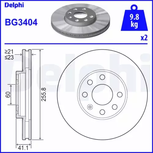 DELPHI Ön Fren Diski Havalı 256Mm BG3404