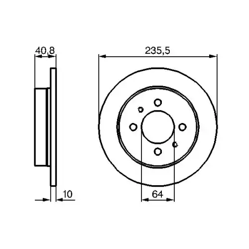 BOSCH Arka Fren Diski Düz 236 4Mm 0986479237