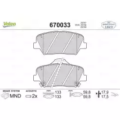 VALEO Ön Fren Balatası Tk 670033