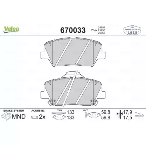 VALEO Ön Fren Balatası Tk 670033