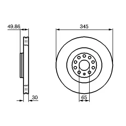 BOSCH Ön Fren Diski [345/ 3027 MM] 0986479204