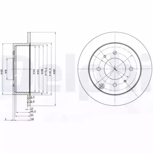 DELPHI Arka Fren Diski Düz 262 4 BG4010