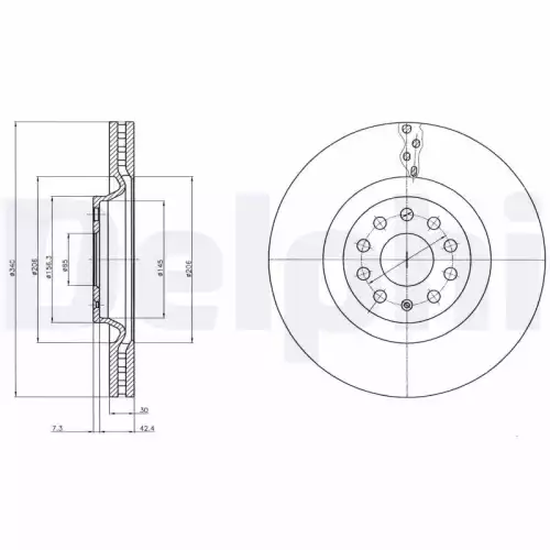 DELPHI Fren Diski Ön Havalı Adet BG9109C