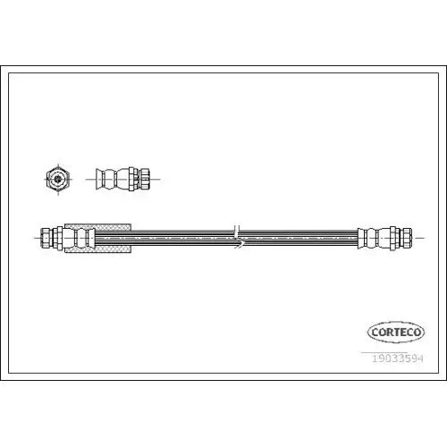 CORTECO Fren Hortumu Arka 258mm 19033594