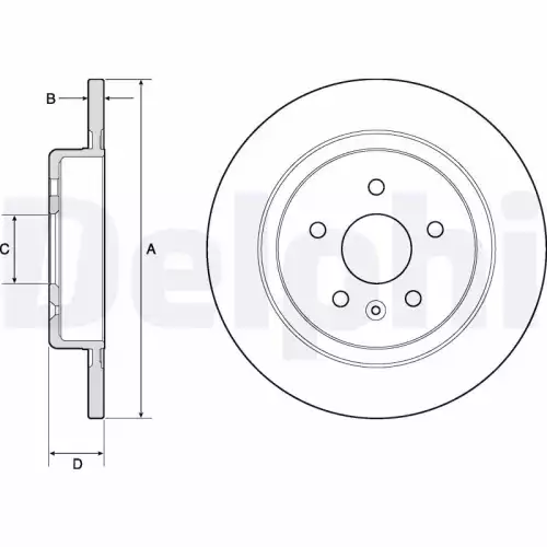 DELPHI Arka Fren Diski Ø288 Mm 16 Jant Karbon Kaplamalı BG4760C