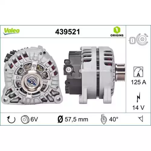 VALEO Alternatör 125Amper 439521