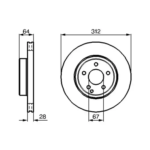 BOSCH Ön Fren Diski Havalı 312 MM 0986479040